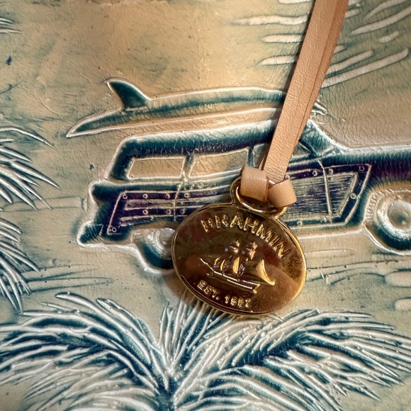 Rare Vintage Brahmin Amy Sky Copa Cabana Leather Shoulder Bag - Picture 2 of 15